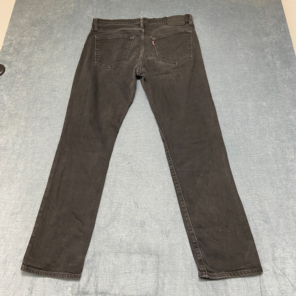 Levis Jeans Mens 36x32 Black Denim Dark Wash Pockets Straight Leg Streetwear